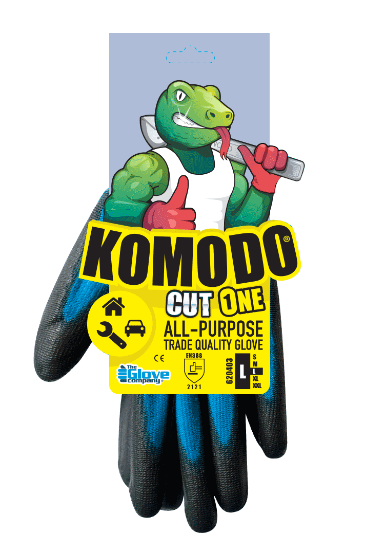 Cut 1 Gloves Individually Tagged LARGE - Komodo