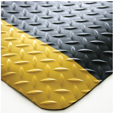 Anti-fatigue Mat Diamond Plate Classic .914 x 1.524 Black/Yellow