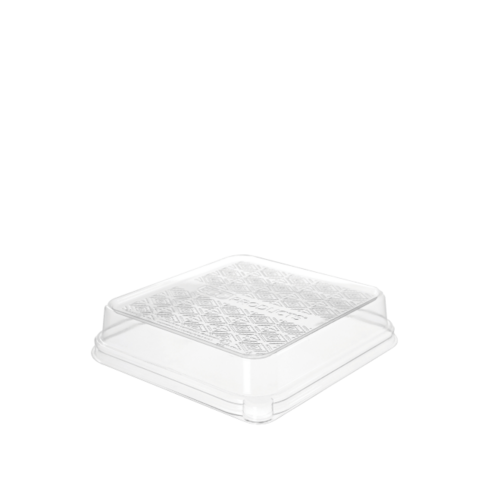 Lid Flat PLA Fits 7in Sq (Taco) Clear - Detpak