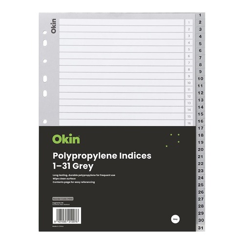 Icon PP Indices 1-31 Grey