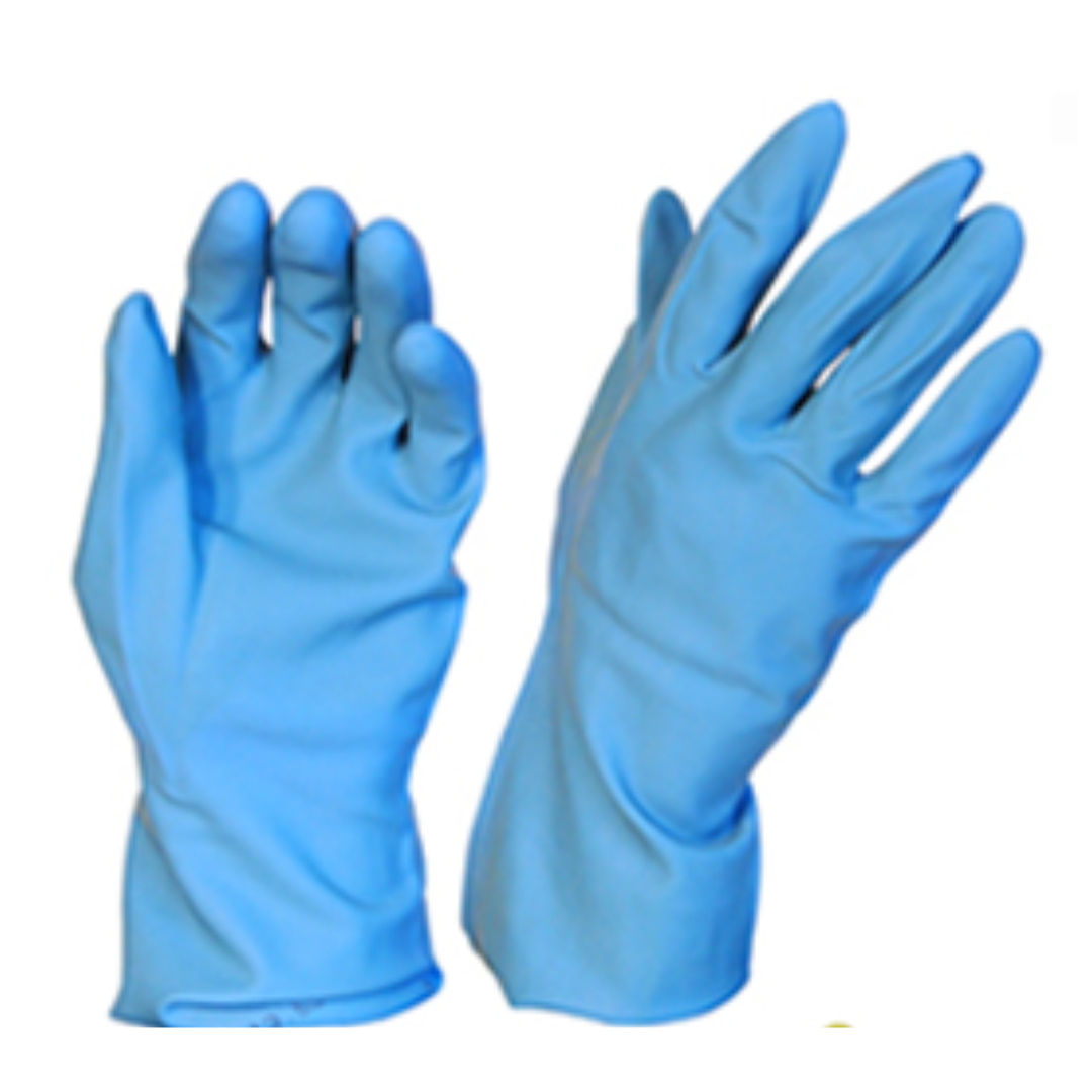 Silverlined Rubber Gloves Small Blue (Pack 12 pairs) - Selfgard