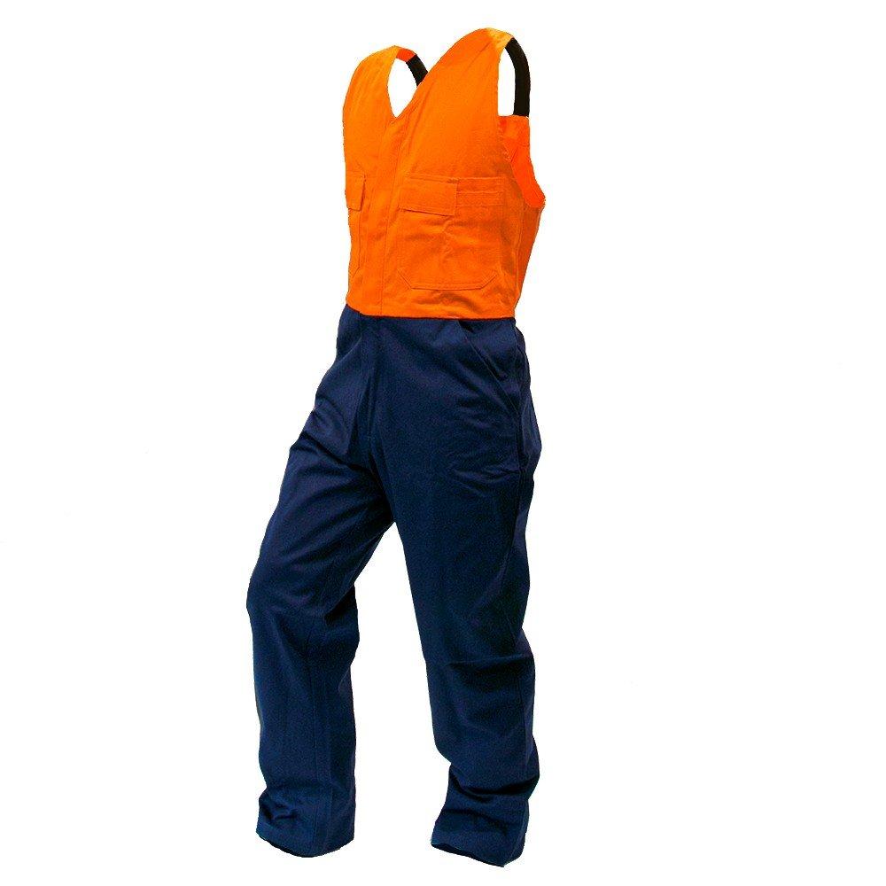 Overall Action Bib, 300Gsm Cotton, Orange/Navy, Do-Size 6