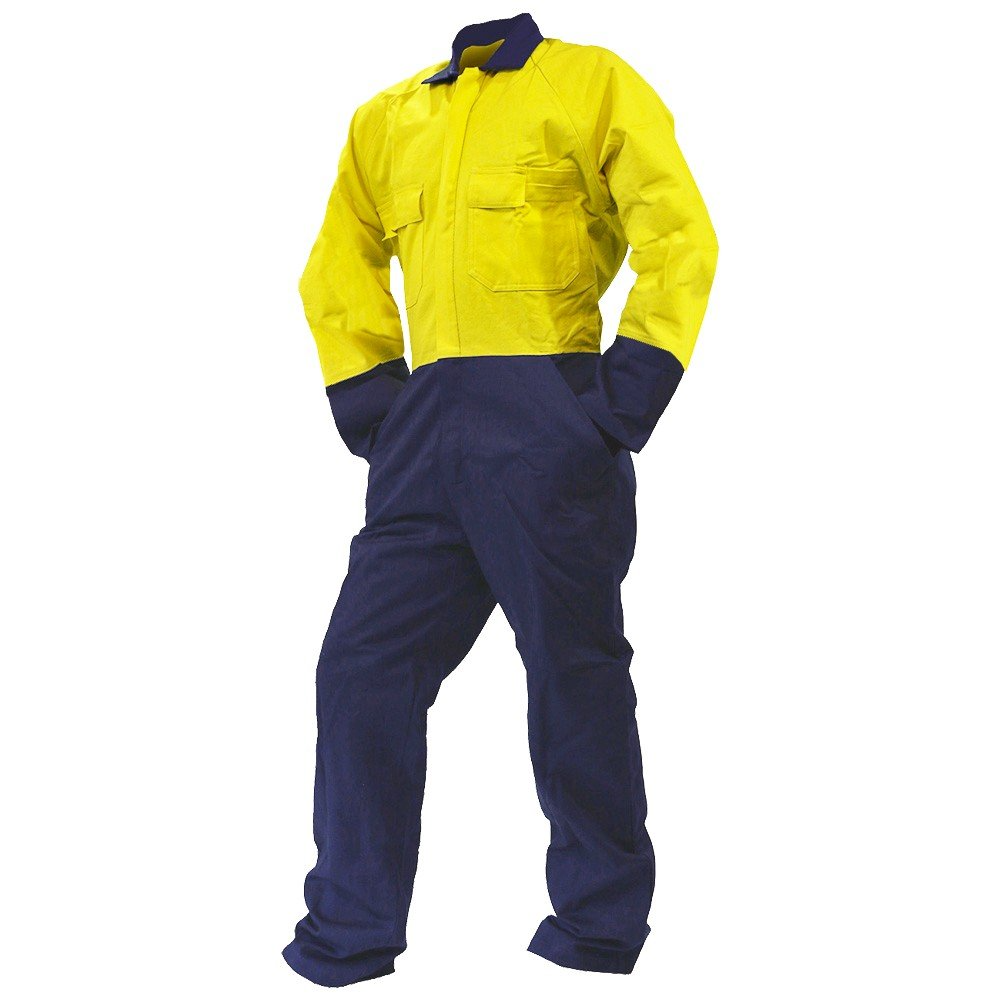 Overall Ls, 300Gsm Cotton, Yellow/Navy Do-Size 4