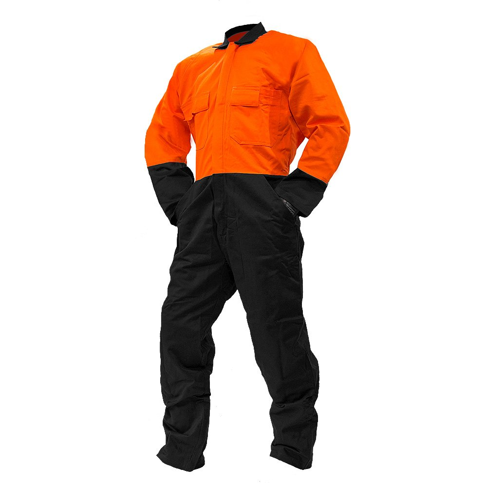 Overall Ls, 300Gsm Cotton, Orange/Black-Size 16