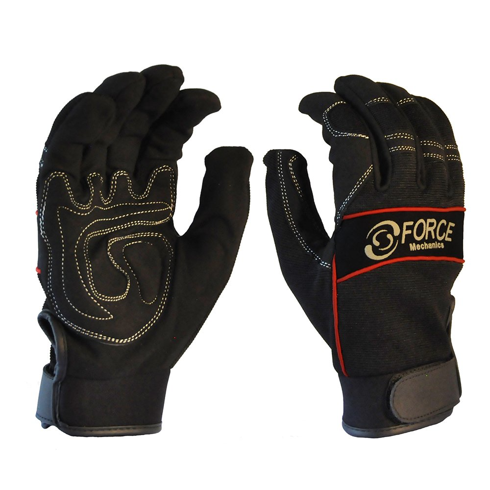 Full Finger Mechanics Glove, Black-Size 2Xl