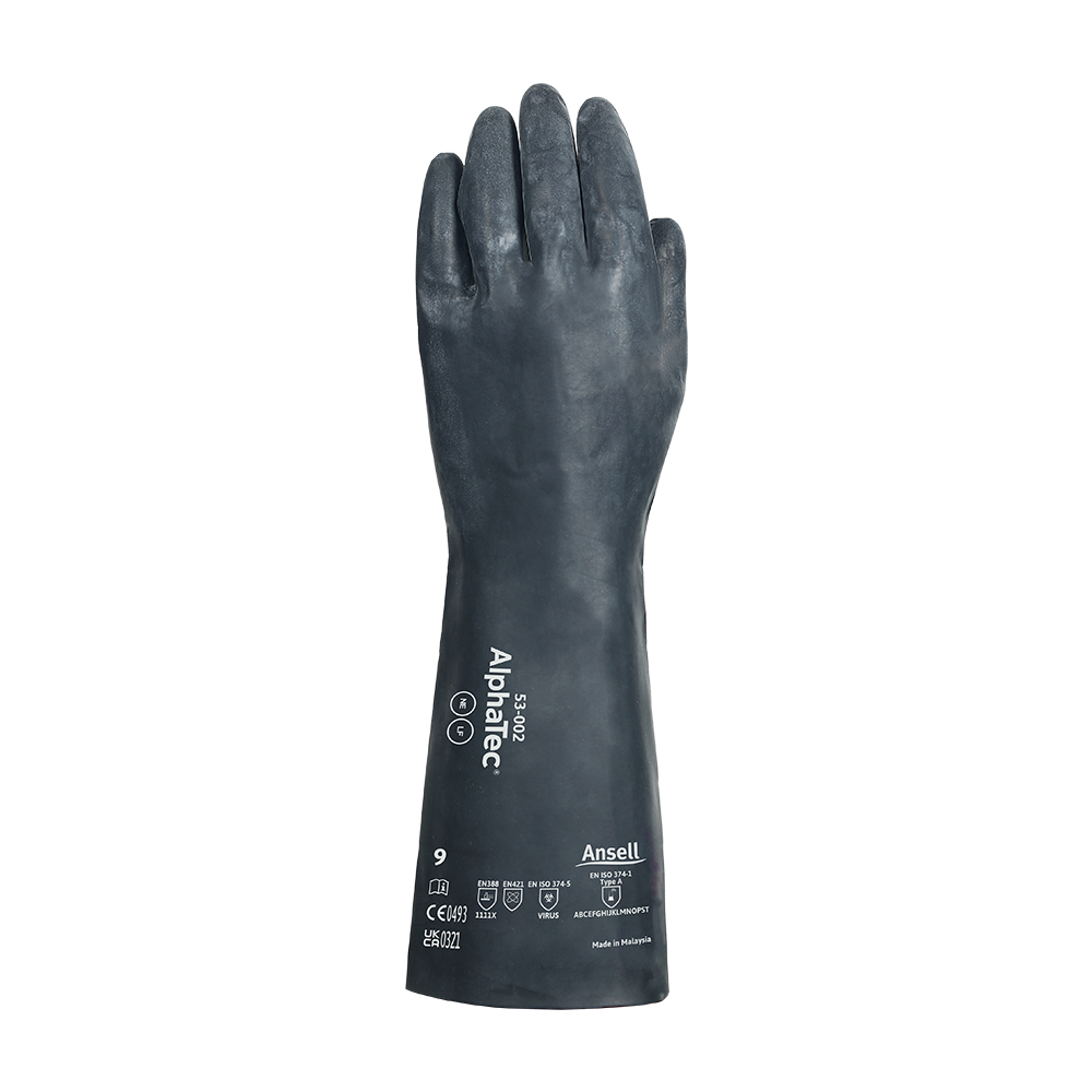 Ansell AlphaTec 53-002 Neoprene Chemical Gauntlet Gloves – Extensive Chemical Protection - 2XL