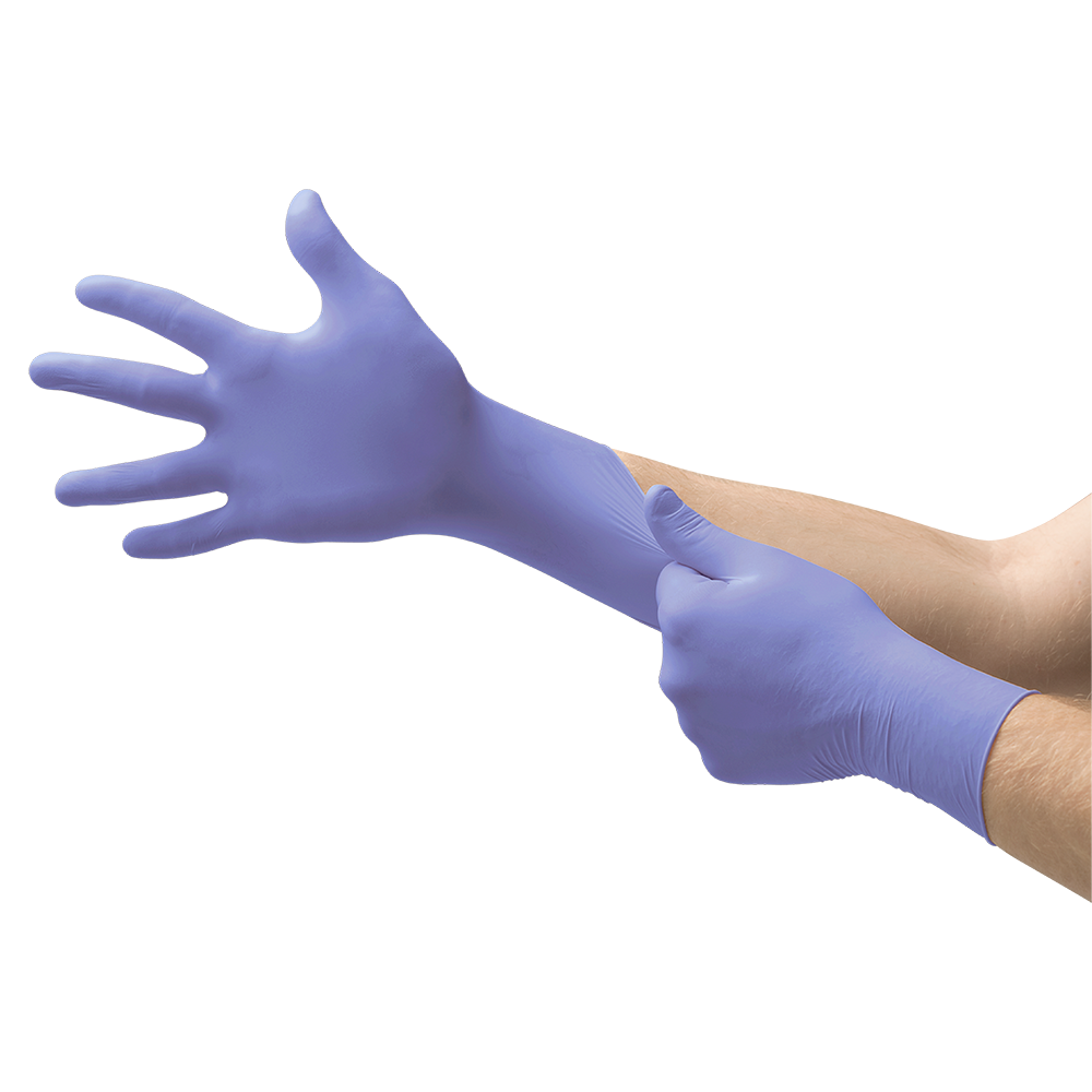 Ansell MicroFlex 93-843 Nitrile Disposable Gloves – Sturdy Protection for Demanding Jobs - L