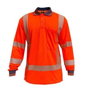 Polo Shirt Ls, Ttmc, Side Vents, Transfer Tape-Size 4Xl
