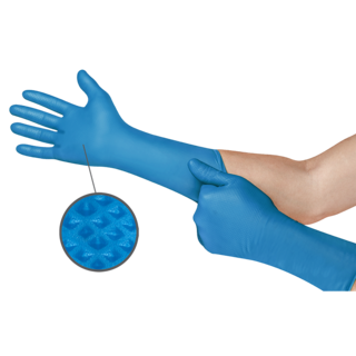 Ansell MicroFlex 93-283 Mega Textured Nitrile Disposable Gloves for Wet, Fatty Foods, or Oily Handling - S
