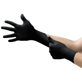 Ansell MicroFlex 93-852 Black Nitrile Fully Textured Disposable Gloves - L